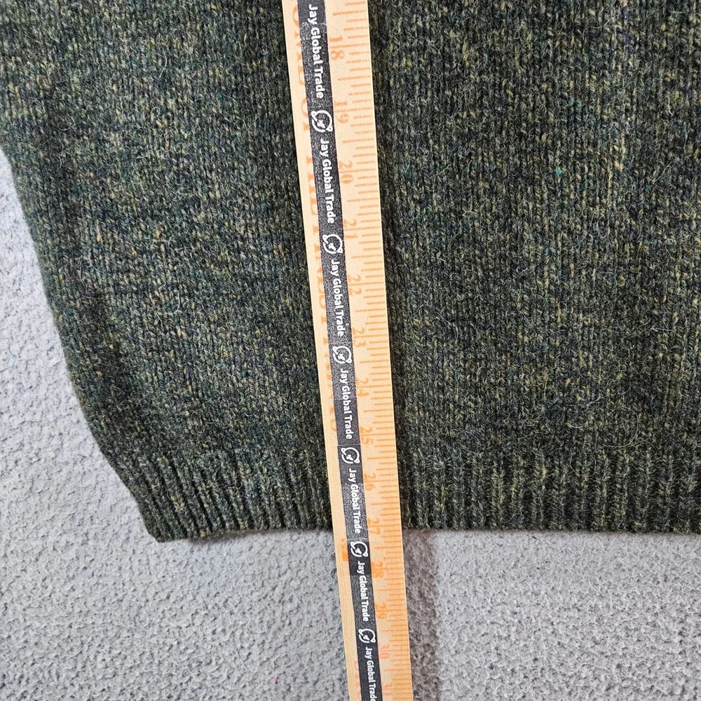 GH Bass Mens XL V-Neck Sweater Vest Dark Green Wool Blend Marl Made in USA